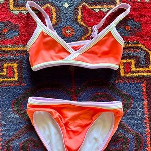 Pink two-piece bathing suit